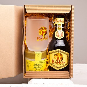 Belgisches Honigbier, in Geschenkbox mit einem Bierglas und 250g Blütenhonig